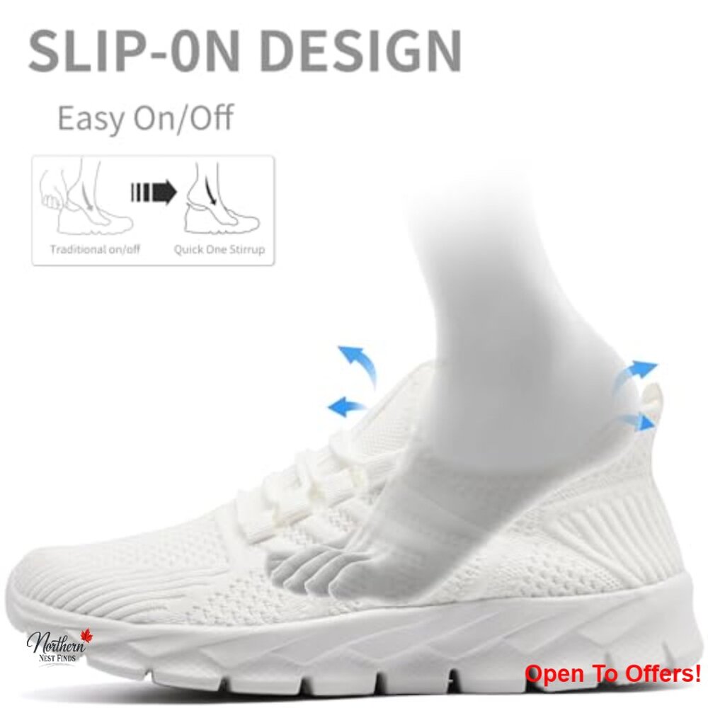 Slip On Running Shoes Women Lightweight Breathable Mesh Athletic Sneakers - Picture 2 of 7